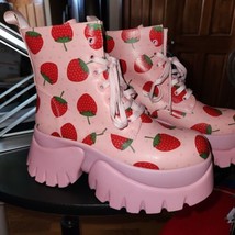 NEW Womens Koi footwear size 7 Dolls Kill Strawberry collaboration platform shoe - £74.93 GBP