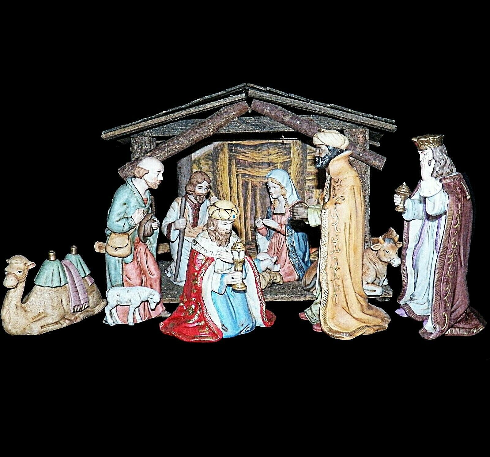 Lefton 1985 Spirit of Bethlehem Collection Nativity Set 05374 with Stable Creche - $239.99