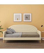 Twin size Mid-Century Modern Off-White Cream Velvet Upholstered Daybed - $11,463.29 MXN
