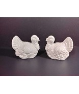 Turkey Salt &amp; Pepper Shakers Ceramic White 3&quot; Tall x 3 3/4&quot; Long x 2 1/2&quot; - €8,18 EUR