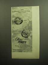 1958 Olga Tritt Jewelry Advertisement - Diamond 18 kt gold rings made in France - $18.49