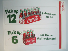 Coca-Cola Pick up 12 and 6 Carton Removable Vinyl Decal Re-positionable Retro - £7.91 GBP