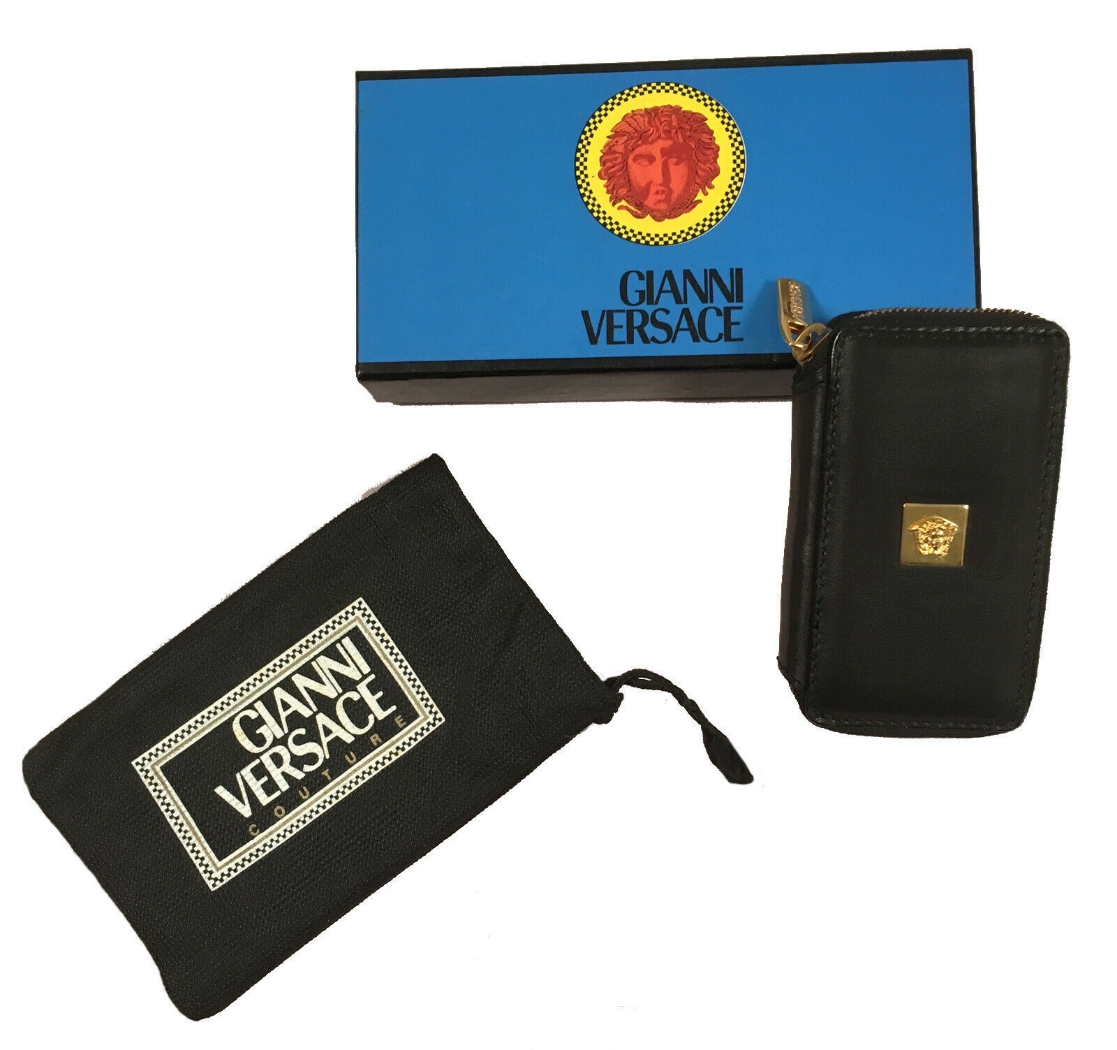 NEW IN BOX Vintage 90's Gianni Versace Leather Key Holder (Case) Collectors Item - £237.04 GBP