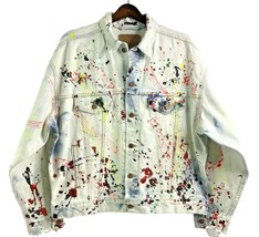 Vintage Levis Acid Wash Jean Jacket One of a Kind Paint Splatter- Thrashed - $82.22