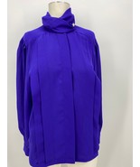 Josephine Vintage Button Down Shirt Blouse ~Purple ~ Sz 10 ~ Long Sleeve - $22.77