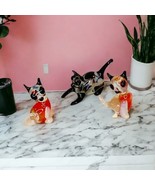 3 Miniature Lamp Work Sitting Cats Animal Vintage Art Glass Figurines Lot - €15,94 EUR