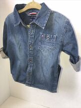 Toddler Boy Tommy Hilfiger Button Up Denim Shirt Size 12 Months New With... - $14.00