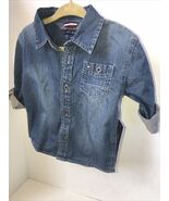 Toddler Boy Tommy Hilfiger Button Up Denim Shirt Size 12 Months New With... - $14.00