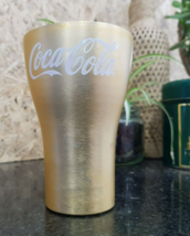 Coca Cola Aluminum Cup OFFICAL Gold Genuine COKE Tumbler Soft Drink Anodized Cup - £4.87 GBP