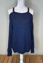 go couture NWOT women’s open shoulder pullover top size L blue N7 - £16.86 GBP