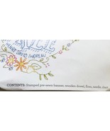 Bucilla Lily &amp; Val Stamped Embroidery Banner Kit All Good Things Are Wil... - $12.95 CAD