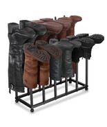 6 Pair Boot Rack Organizer Free Standing Shoe Rack For Entryway Closet - £55.77 GBP