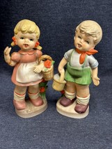 lot of 2 vintage hummel like figurines -  Ceramic- 6 1/4 Inches Tall - £6.25 GBP