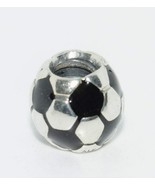 925 Sterling Silver Soccer Ball Charm Pendant Necklace - £33.71 GBP