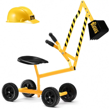 Kids Ride-On Excavator Sandbox Toy Boys Hat Wheels Steel Beach Sand Digg... - £63.09 GBP