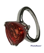 Vintage Sterling silver 925 orientalist ruby red ring size 8 - $210.34 CAD