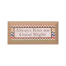 Word Sign Quote Sign Wall Decor Quote Wood Burlap ALWAYS KISS ME GOODNIGHT - £32.19 GBP