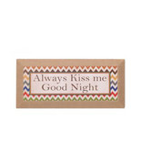 Word Sign Quote Sign Wall Decor Quote Wood Burlap ALWAYS KISS ME GOODNIGHT - $779.26 MXN