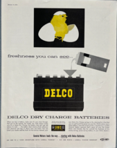1958 Delco Dry charge Batteries Vintage Print Ad Freshness You Can See Chick - £11.53 GBP