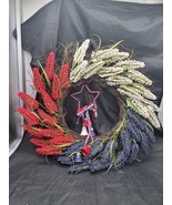Patriotic Wreaths for Front Door Red White and Blue Wreath 4th of July W... - €15,69 EUR