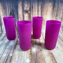 Vintage Majestic USA Ribbed Plastic Violet Purple Tumblers Large Drinking Cups - £41.88 GBP