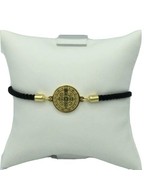 Saint St Benedict Bracelet Adjustable black Cord Medal Pulsera negra  Sa... - $20.20 CAD