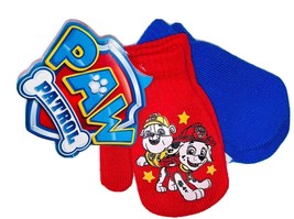 Childs Paw Patrol Winter Red Blue Mittens Set Of 2 Pairs Boy Nickelodeon... - £7.74 GBP