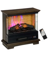 HOMCOM 26&quot; Electric Fireplace Stove w/ Remote, Timer, Brown - $6,255.76 MXN