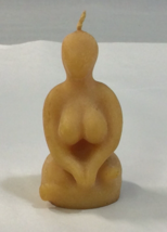 Pure Beeswax Seated Woman Goddess Candle 3.25&quot; Tall - $9.46