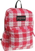 NWT JanSport Black Label Superbreak Student Backpack - Pink Tulip Digi Plaid - £27.97 GBP