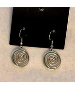 Swirl spiraling earring silver brand new for girls women boy men men’s w... - $12.34