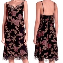 $158 Max Studio Flowers + Lace Slip Dress Medium 6 8 Shift Eyelash Spaghetti NWT - £48.01 GBP