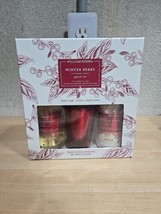 Williams Sonoma WINTER BERRY 3 piece Guest Set Candle Hand Soap Lotion B... - $28.13