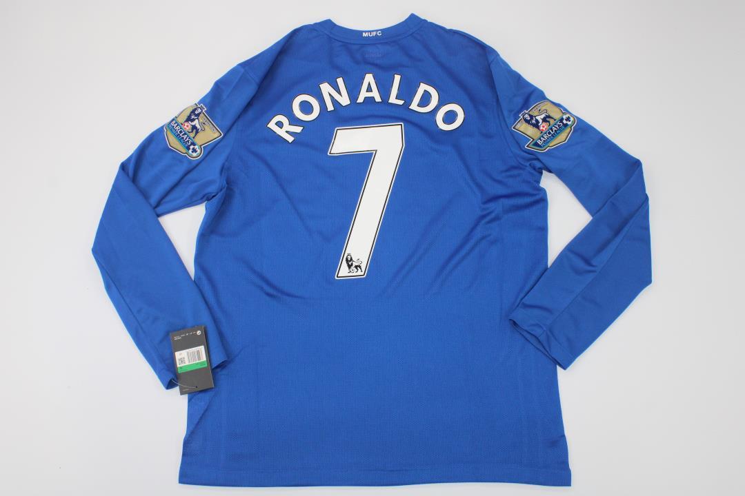 manchester united jersey 2008 2009 shirt cristiano ronaldo blue long sleeve epl