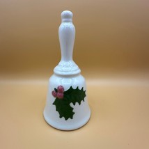 Vintage Christmas Bell Ceramic Mistletoe Holly Leaf Appx 6&quot; tall - £9.19 GBP