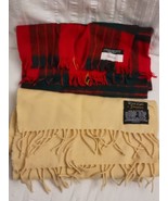 Pair of Wool Scarves Johnstons of Elgin &amp; Pure Merino Wool - £16.13 GBP