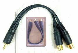 Premium Gold 4” Phono (RCA) Male to Dual RCA Phono Female Y-Cable Adapter - $5.95