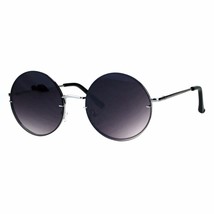 Round Circle Fashion Sunglasses Rims Behind Lens Spring Hinge UV400 - £9.40 GBP