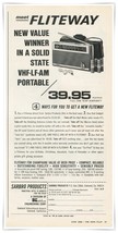 Print Ad Sarbro Products Fliteway Radio Vintage 1968 2/3-Page Advertisement - $182.07 MXN