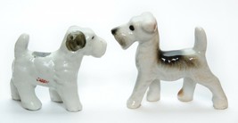 Pair of Small Dog Schnauzer, Terrier Figurine Ceramic Vintage - £16.61 GBP