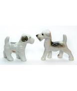 Pair of Small Dog Schnauzer, Terrier Figurine Ceramic Vintage - £16.61 GBP