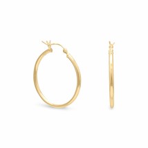 Large Circle 14k Gold Plated Dangling Hoop Earring Women Anniversary Gift 28mm - £71.12 GBP