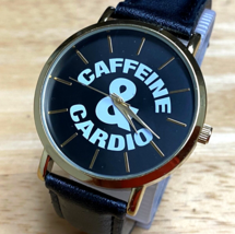 Vintage Accutime Caffeine Cardio Mens Gold Tone Analog Quartz Watch~New ... - £14.85 GBP