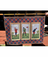 Beautiful Golf Wall Hanging Tapesty 3 golfers in knockers - 19.5&quot; x 27.5&quot; - €9,83 EUR