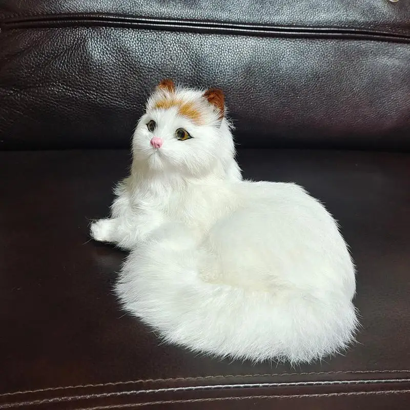 Cute Simulation Cat Plush Toys Soft Stuffed Kitten Model Fake Cat Realistic - £21.33 GBP+