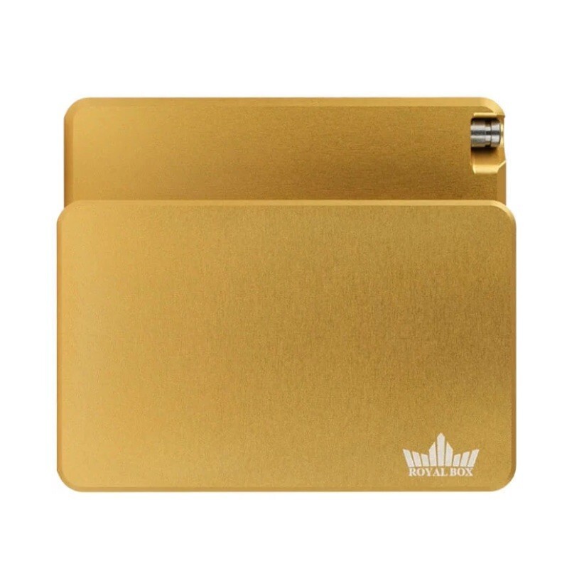 45 Compartment Gold Golf Royal Box Storage Device w/ Built In 3” Metal Straw Item image 2
