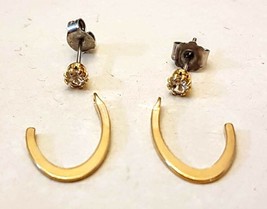 Avon Oyster Cove Convertible Pierced Earrings 1981 VTG Rhinestone Studs ... - $14.78
