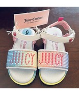 Juicy Couture Baby Toddler Kids Sandals Pink Silver Glitter Size 6 NWT - $16.83