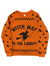 Women Witch Way To the Candy Light Up Halloween Sweatshirt Size M (LOC TUB L-27 - £21.01 GBP