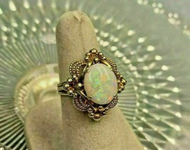 Anello di fidanzamento vintage da donna con opale di fuoco a taglio ovale... - £100.10 GBP